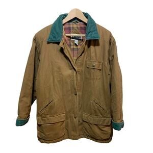 Vintage Spencer Douglas barn chore coat tan canvas with flannel lining size 2xl